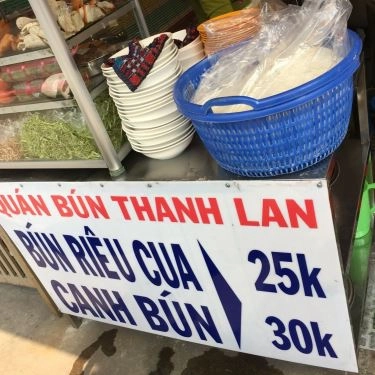 Thực đơn- Quán Ăn Thanh Lan - Bún Riêu Cua & Canh Bún