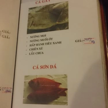Thực đơn- Quán Ăn Quán Cá Biển Nướng - Hải Sản Dốc Lết