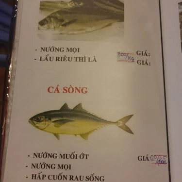 Thực đơn- Quán Ăn Quán Cá Biển Nướng - Hải Sản Dốc Lết