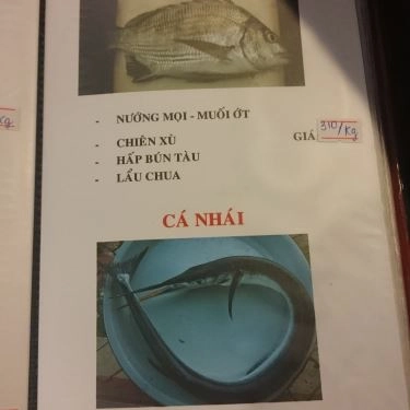 Thực đơn- Quán Ăn Quán Cá Biển Nướng - Hải Sản Dốc Lết