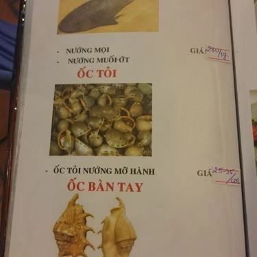 Thực đơn- Quán Ăn Quán Cá Biển Nướng - Hải Sản Dốc Lết