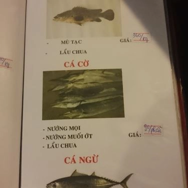 Thực đơn- Quán Ăn Quán Cá Biển Nướng - Hải Sản Dốc Lết