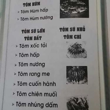 Thực đơn- Quán Ăn Hải Sản Cây Dừa I