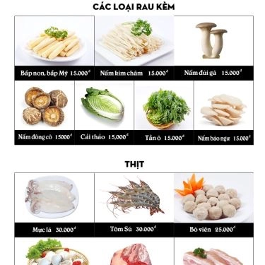 Thực đơn- Quán Ăn Quán Cây Gòn - BBQ & Hot Pot