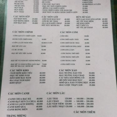 Thực đơn- Quán Ăn Quán Chay Huyền Trang 2