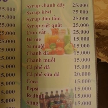 Thực đơn- Quán Ăn Quán Chay Liên Khai