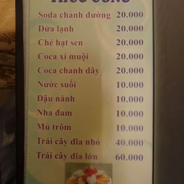 Thực đơn- Quán Ăn Quán Chay Liên Khai