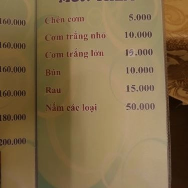 Thực đơn- Quán Ăn Quán Chay Liên Khai