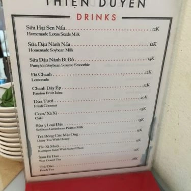 Thực đơn- Quán Ăn Quán Chay Thiện Duyên