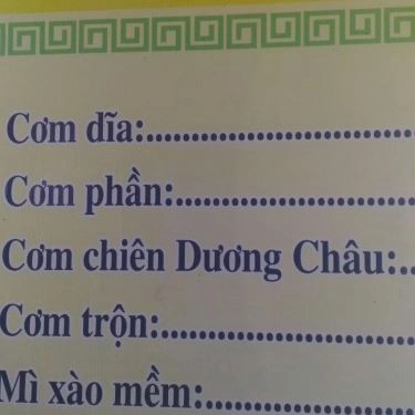 Thực đơn- Quán Ăn Quán Chay Viên Quang