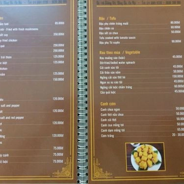 Thực đơn- Quán Ăn Quán Chén - Ẩm Thực Việt Nam