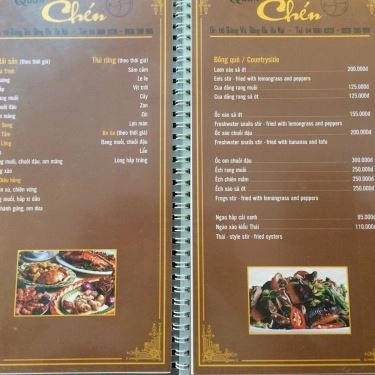 Thực đơn- Quán Ăn Quán Chén - Ẩm Thực Việt Nam