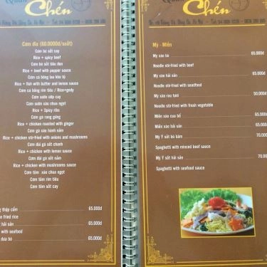 Thực đơn- Quán Ăn Quán Chén - Ẩm Thực Việt Nam