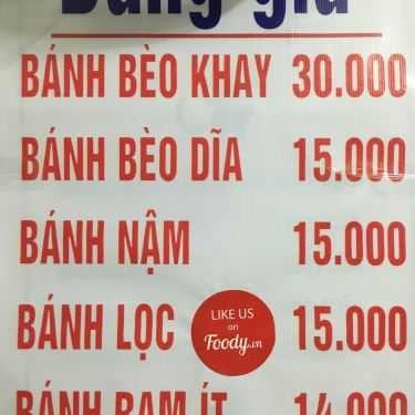 Thực đơn- Quán Ăn Bèo - Nậm - Lọc Chi