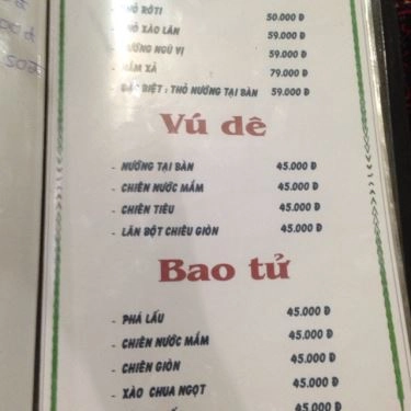Thực đơn- Quán Ăn Quán Chín Nghĩa - Dương Quảng Hàm
