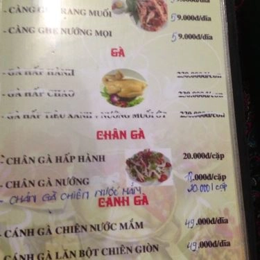 Thực đơn- Quán Ăn Quán Chín Nghĩa - Dương Quảng Hàm