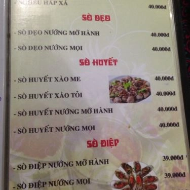 Thực đơn- Quán Ăn Quán Chín Nghĩa - Dương Quảng Hàm