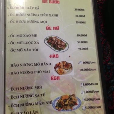 Thực đơn- Quán Ăn Quán Chín Nghĩa - Dương Quảng Hàm