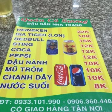 Thực đơn- Quán Ăn Quán Cô Sương - Đặc Sản Nha Trang