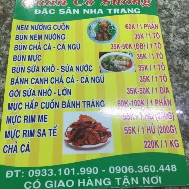 Thực đơn- Quán Ăn Quán Cô Sương - Đặc Sản Nha Trang