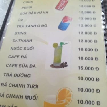 Thực đơn- Quán Ăn Bảo Như - Cơm Chay
