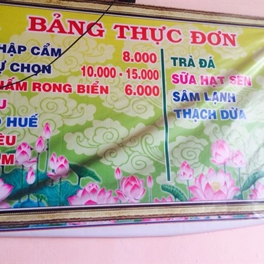 Thực đơn- Quán Ăn Quán Cơm Chay Diệu Hạnh