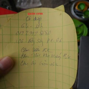 Thực đơn- Quán Ăn Cơm Cô Điệp