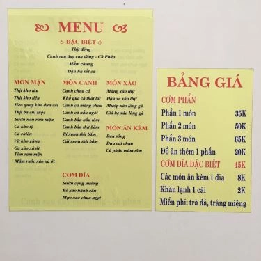 Thực đơn- Quán Ăn Cơm Gia Việt - Mai Văn Vĩnh