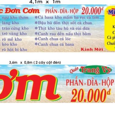 Thực đơn- Quán Ăn Quán Cơm Trang Vy