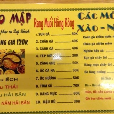 Thực đơn- Quán Ăn Quán Đạo Mập - Ốc, Lẩu & Nướng - Hoàng Sa