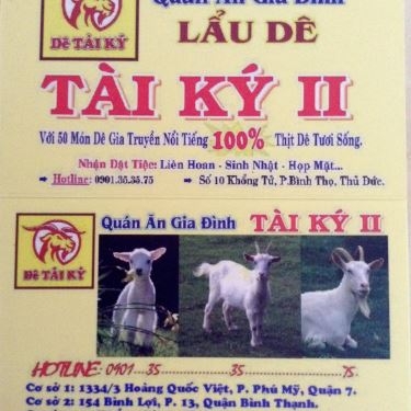 Thực đơn- Quán Ăn Lẩu Dê Tài Ký 2 - Khổng Tử