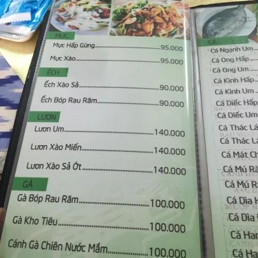 Thực đơn- Quán Ăn Quán Đông Ba - Trần Huy Liệu