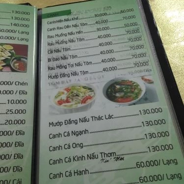 Thực đơn- Quán Ăn Quán Đông Ba - Trần Huy Liệu
