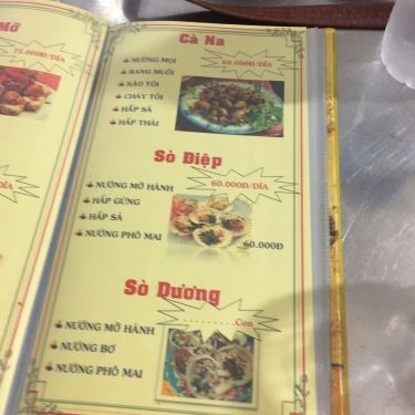Thực đơn- Quán Ăn Quán Duyên Cua - Các Món Cua & Hải Sản