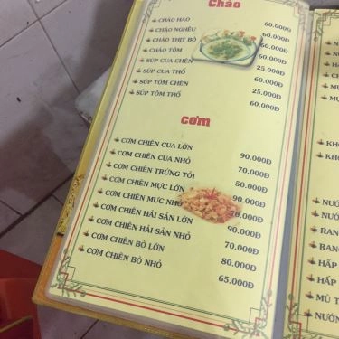 Thực đơn- Quán Ăn Quán Duyên Cua - Các Món Cua & Hải Sản