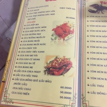 Thực đơn- Quán Ăn Quán Duyên Cua - Các Món Cua & Hải Sản