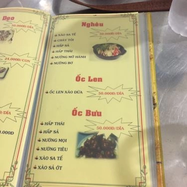 Thực đơn- Quán Ăn Quán Duyên Cua - Các Món Cua & Hải Sản