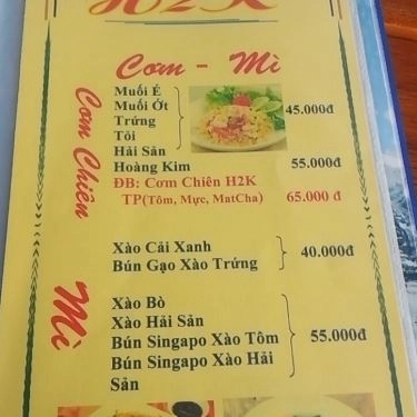 Thực đơn- Quán Ăn Quán Gà H2K