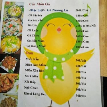 Thực đơn- Quán Ăn Quán Gà Mạnh Hoạch