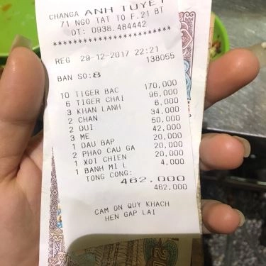 Thực đơn- Quán Ăn Gà Nướng Ánh Tuyết - 71 Ngô Tất Tố
