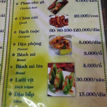 Thực đơn- Quán Ăn Gà Nướng Ánh Tuyết - 71 Ngô Tất Tố