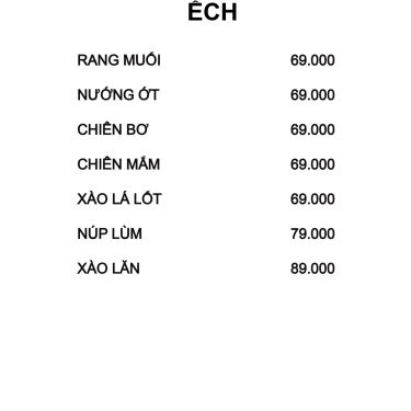 Thực đơn- Quán Gần Nhà - Quán Ăn Gia Đình