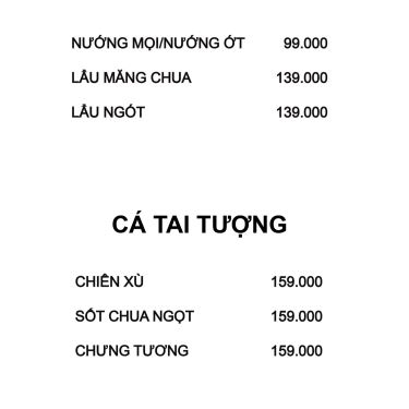 Thực đơn- Quán Gần Nhà - Quán Ăn Gia Đình