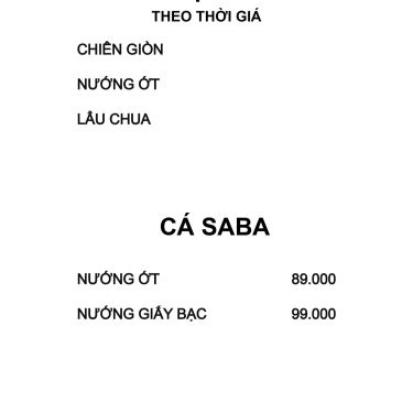 Thực đơn- Quán Gần Nhà - Quán Ăn Gia Đình