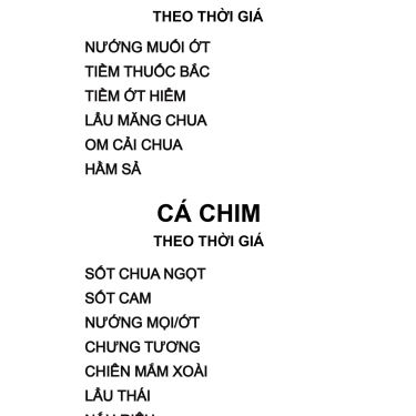 Thực đơn- Quán Gần Nhà - Quán Ăn Gia Đình