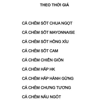 Thực đơn- Quán Gần Nhà - Quán Ăn Gia Đình