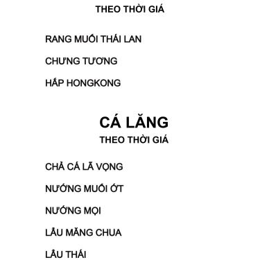 Thực đơn- Quán Gần Nhà - Quán Ăn Gia Đình