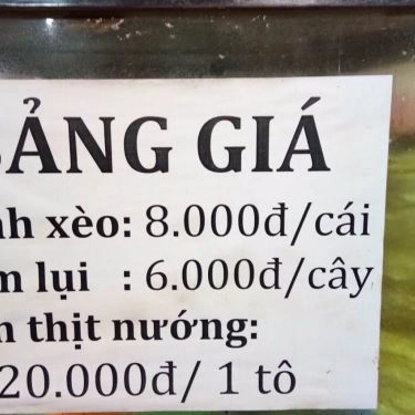 Thực đơn- Quán Ăn Hà Điệp - Bánh Xèo & Nem Lụi