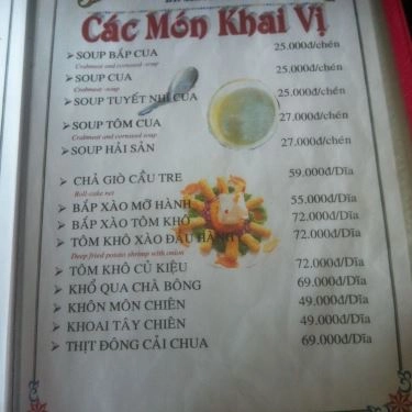 Thực đơn- Quán Ăn Quán Hải Sản 219