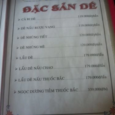 Thực đơn- Quán Ăn Quán Hải Sản 219
